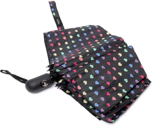Nollia Windproof Automatic Travel Umbrella, Compact Portable with Reinforced Ribs for Sun & Rain