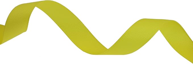 Solid Grosgrain Ribbon 25 Yard Each Roll 100% Polyester Woven Edge (3/4", Yellow)