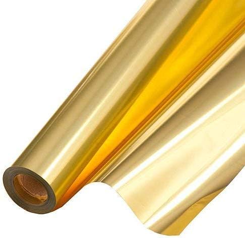 PMU Gift Wrap Mylar Roll Metallic Gold 2-sided, 48 Inches X 25 Ft Roll 1.4 Mil Highly Reflective Mylar Film, Great for Gifts, Birthdays, Christmas, Baskets, Arts & Crafts