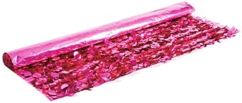 Anderson's Cerise Metallic Floral Sheeting,15 Ft. Parade Float Decoration for Trailers, Parties, Weddings, Proms, Photo Backdrops & Events – Shiny Fringe Garland for Indoor/Outdoor Use