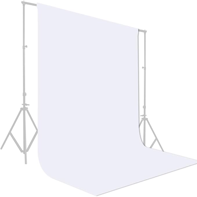 GFCC 8FTX10FT White Backdrop Background for Photography Photo Booth Backdrop for Photoshoot Background Screen Video Recording Parties Curtain