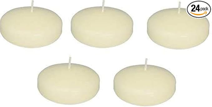 D'light Online Large Floating Candles 3 Inch Bulk Pack for Events for Weddings, Spa, Home Decor, Special Occasions and Holiday Decorations - (Ivory, Set of 24 Pieces Per Case)