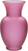 Floral Supply Online 10 5/8" Spring Garden Vase and Flower Guide Booklet- Decorative Glass Flower Vase for Floral Arrangements, Weddings, Home Decor or Office. (Pink)