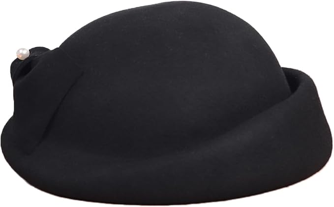 Women Wool Felt Ribbon French Fashion Vintage Millinery Beret Hats Top Cap Ladies Party Wedding Fedoras Chapeau