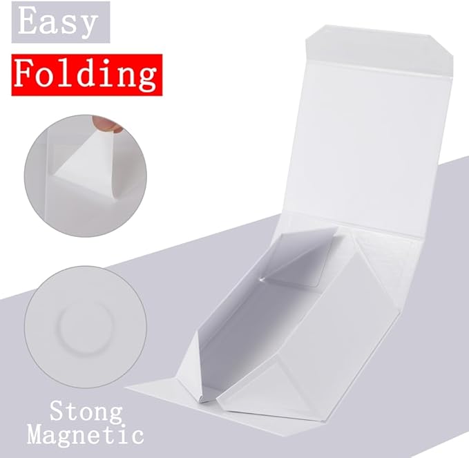 6 Pcs White Gift Box Large 13x11x5.3 Inch Magnetic Gift Boxes with Crinkle Paper White Large Gift Box with Shredded Paper Luxury Gift Boxes with Lids for Presents