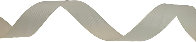 Solid Grosgrain Ribbon 25 Yard Each Roll 100% Polyester Woven Edge (3/4", Beige)