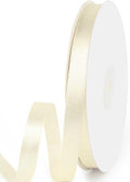 3/8" x 50 Yards Satin Ribbon - Ivory Silk Ribbon with Spool - Ideal for Gift Wrapping, Floral Bouquets, Crafts, Wedding Party Decorations, Christmas and Sewing Projects