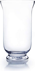 WGV Unique Bouquet Vase, 7" W, 12" H, Clear Short Hurricane Glass Candle Holder, Floral Planter Terrarium, Home Wedding Event Decor, 1 Piece (VHV0812)