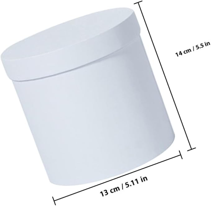 SEWACC 2pcs Round Floral Packaging Boxes Cardboard Buckets for Valentines Bridal Shower Favors DIY Flower Arrangements and Storage