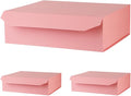 Pink Extra Large Gift Box with Lid 3 Pcs 19x16x6 Inches, Gift Box large Pink Gift Boxes for Presents Clothes Robe Wedding Dress Sweater,Reusable Foldable Bridesmaid Proposal Box（Matte）