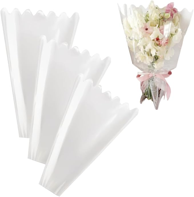 BBJ WRAPS Clear Flower Bags For Bouquets Waterproof And Durable Bouquet Sleeves For Florists, Flower Cellophane Bags For Florist Arrangements Supplies, 12x3x16 Inch, 100 Counts（M