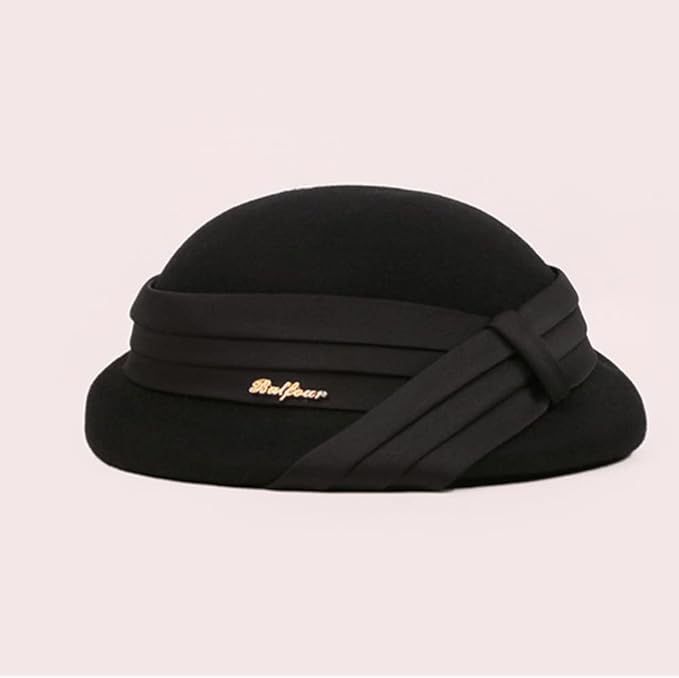 Women Wool Felt Ribbon French Fashion Vintage Millinery Beret Hats Top Cap Ladies Party Wedding Fedoras Chapeau