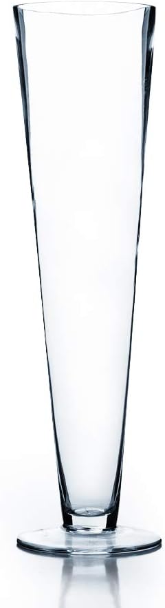 WGV Trumpet Glass Vase Bulk, Open 4", Height 16", (Multiple Sizes Choices) Clear Tall Pilsner Floral Planter Container Centerpiece, Wedding Event Home Decor, 6 Pieces (VTV0416)