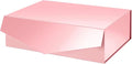 PACKHOME Large Gift Box with Lid 13.5x9x4.1 Inches, Sturdy Collapsible Gift Box with Magnetic Closure (Glossy Pink)