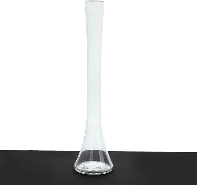 Efavormart 6 Pack Clear Heavy Duty Eiffel Tower Glass Vases with Round Base, Tall Skinny Flower Bud Vase Centerpieces - 16"