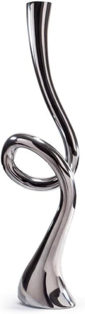 Modern Day Accents 3754 Corneta Tall Trumpet Vase, Silver Floor Vase for Pampas Grass, Flowers, or Faux Plants, Elegant Home Decor Accent for Living Room, Entryway, or Office, 38.5H