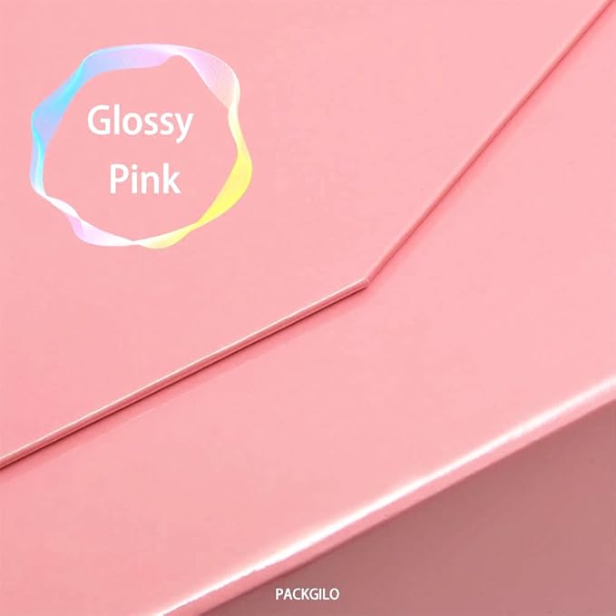5 Pink Large Gift Boxes with Lid 13x9x4 Inches, Bridesmaid Proposal Boxes, Hard Collapsible Gift Box with Magnetic Closure, Groomsman Box Reusable Gift Boxes for Clothes (Glossy Pink)