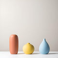 Vase Set of 3, Ceramic Matte Vases Modern Home Table Decor, for Living Room Tabletop, Bedroom, Shelf, Office Bookshelf, Entryway & Coffee Table, Creative Desktop Pieces for Minimalist