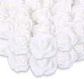 200pcs White Artificial Foam Rose Flower Head, 3-Inch Fake Flower Heads Stemless Flowers for DIY Crafts,Wedding Bouquets Centerpieces Arrangements Party Baby Shower Home Decor (White)