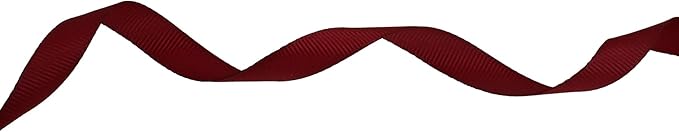 Solid Grosgrain Ribbon 25 Yard Each Roll 100% Polyester Woven Edge (5/8", Dark Red)