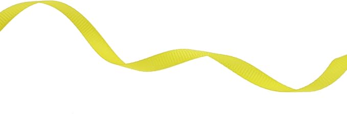 Solid Grosgrain Ribbon 25 Yard Each Roll 100% Polyester Woven Edge (1/4", Yellow)