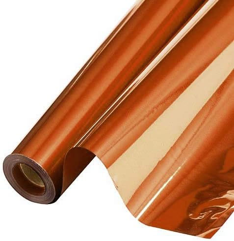 PMU (2 Gift Wrap Mylar Roll Metallic Orange 2-sided, 24 Inches X 25 Ft Roll 1.4 Mil Highly Reflective Mylar Film, Great for Gifts, Birthdays, Christmas, Baskets, Arts & Crafts