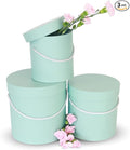 UNIKPACKAGING Premium Quality Round Flower Box, Gift Boxes for Luxury Flower and Gift Arrangements, Set of 3 pcs (Tiffany)