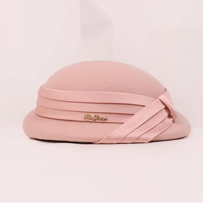 Women Wool Felt Ribbon French Fashion Vintage Millinery Beret Hats Top Cap Ladies Party Wedding Fedoras Chapeau