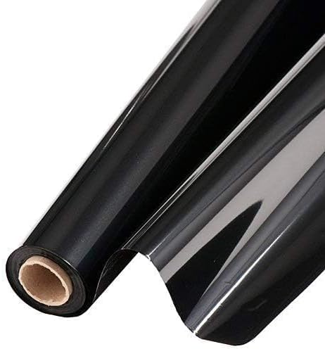 PMU Gift Wrap Mylar Roll Metallic Black 2-sided, 48 Inches X 50 Ft Roll 1.4 Mil Highly Reflective Mylar Film, Great for Gifts, Birthdays, Christmas, Baskets, Arts & Crafts