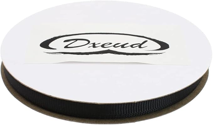 Solid Grosgrain Ribbon 25 Yard Each Roll 100% Polyester Woven Edge (1/4", Black)