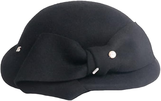 Women Wool Felt Ribbon French Fashion Vintage Millinery Beret Hats Top Cap Ladies Party Wedding Fedoras Chapeau