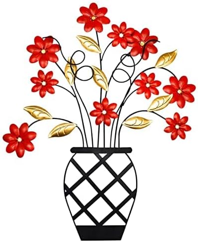 WTXRHW Metal Wall Art Metal Wall Decor Steel Decor - Wall Mount Plant Flower Pot Personalized 3D Metal Wall Decorative Vintage Hanging Art Style for Home Living Room Kitchen Bedroom (18.9 * 23.6in)