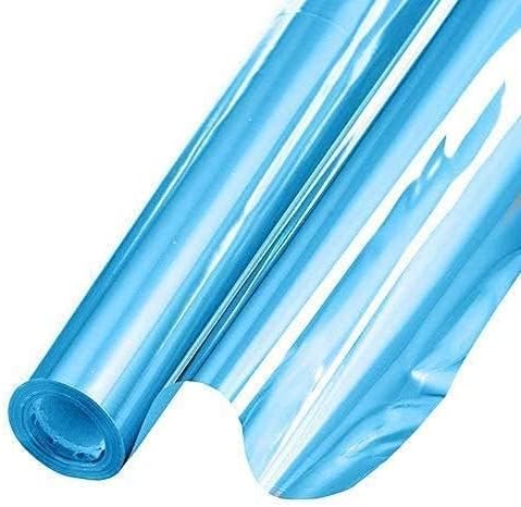 PMU (2 Gift Wrap Mylar Roll Metallic Baby Blue 2-sided, 24 Inches X 25 Ft Roll 1.4 Mil Highly Reflective Mylar Film, Great for Gifts, Birthdays, Christmas, Baskets, Arts & Crafts