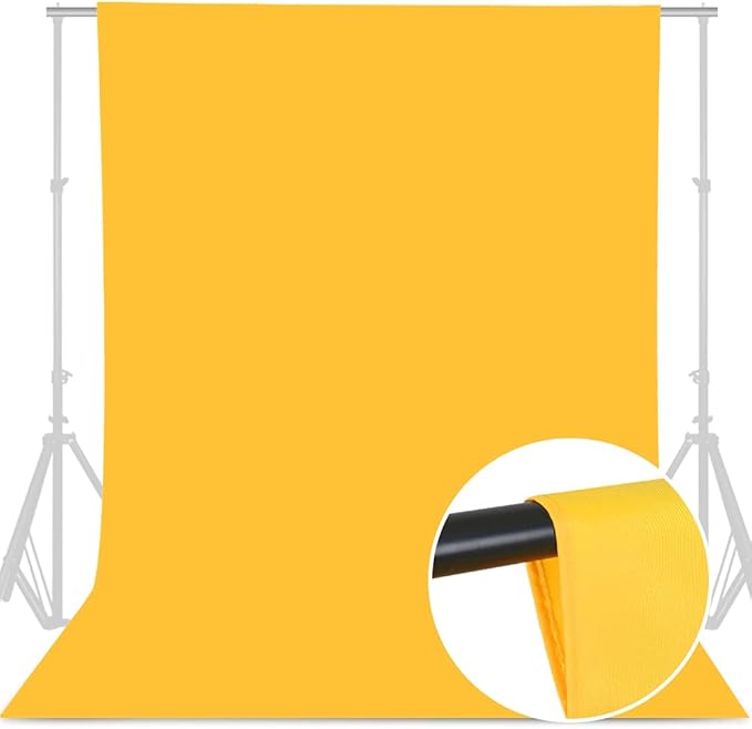 GFCC Yellow Backdrop - 8FTX10FT Yellow Photo Backdrop for Photoshoot Background for Photography Screen Video Recording Picture Background