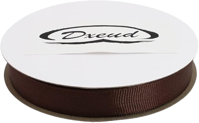 Solid Grosgrain Ribbon 25 Yard Each Roll 100% Polyester Woven Edge (1/2", Coffee)