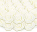 200pcs Ivory Artificial Foam Rose Flower Head, 3-Inch Fake Flower Heads Stemless Flowers for DIY Crafts,Wedding Bouquets Centerpieces Arrangements Party Baby Shower Home Decor (Ivory)