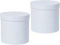 SEWACC 2pcs Round Floral Packaging Boxes Cardboard Buckets for Valentines Bridal Shower Favors DIY Flower Arrangements and Storage
