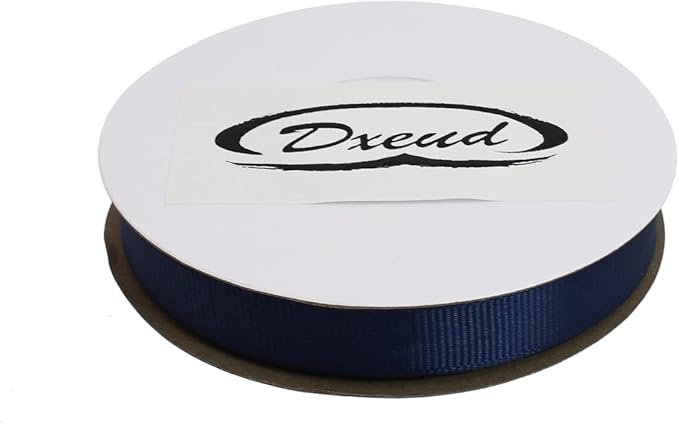 Solid Grosgrain Ribbon 25 Yard Each Roll 100% Polyester Woven Edge (1/2", Dark Blue)
