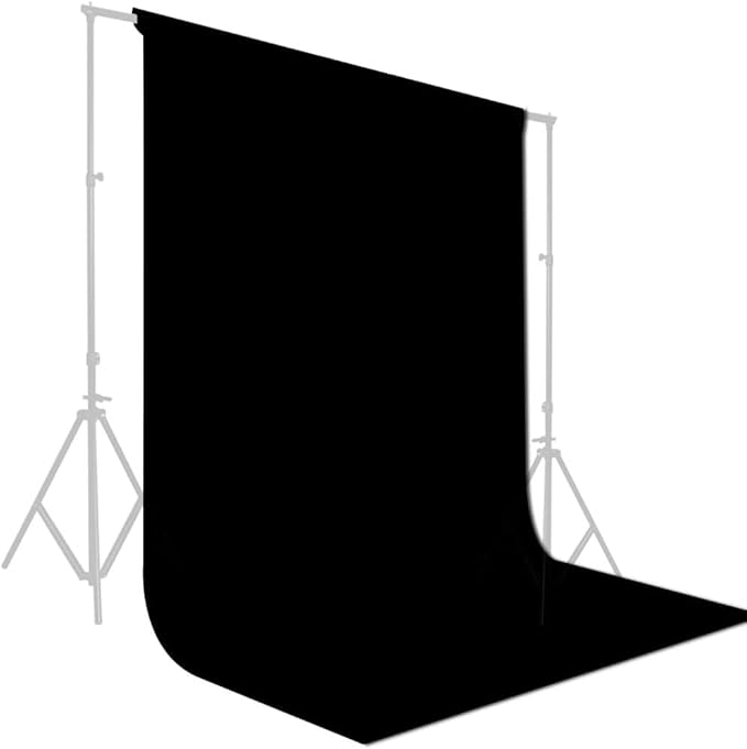 GFCC 10ftx10ft Black Backdrop Background for Photography Black Photo Booth Backdrop for Photoshoot Photography Background Screen Video Recording Parties Curtain