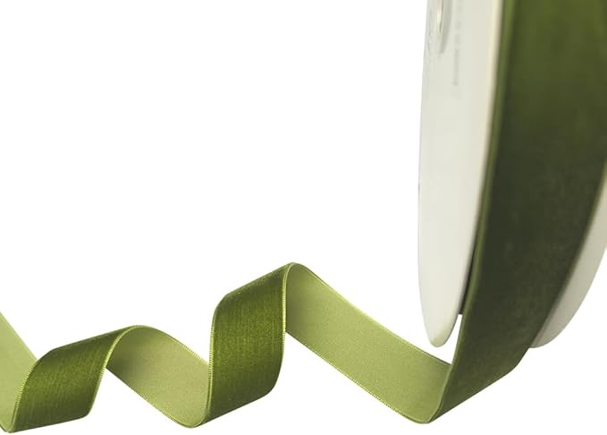 Chenkou Craft 25 Yards 1" Velvet Ribbon (Olive, 1"(25mm))