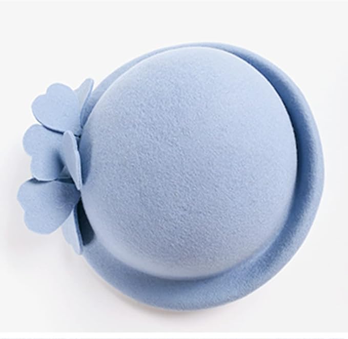 Women Wool Felt Ribbon French Fashion Vintage Millinery Beret Hats Top Cap Ladies Party Wedding Fedoras Chapeau