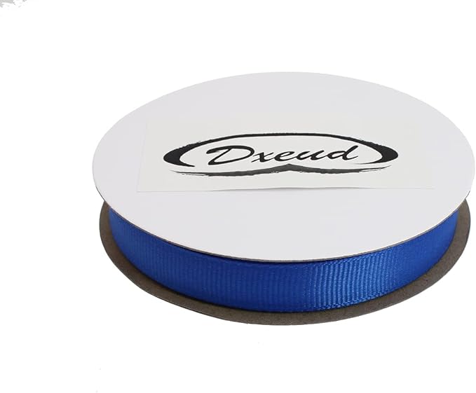 Solid Grosgrain Ribbon 25 Yard Each Roll 100% Polyester Woven Edge (3/8", Royal Blue)