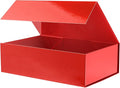 Christmas Large Gift Box with Lid 13.5x9x4.1 Inches, Red Bridesmaid Proposal Gift Box with Magnetic Closure for All Occasion (Glossy Red)