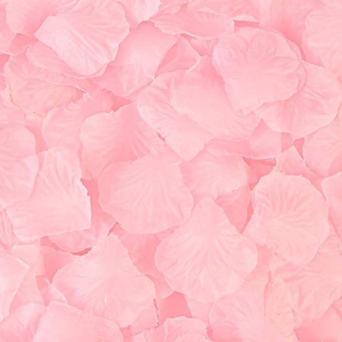 LZXD 1000 Pieces Light Pink Artificial Silk Rose Petals Flower Decoration Wedding Party Color Light Pink