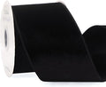 Ribbli Black Velvet Wired Ribbon 4 Inch Velvet with Satin Christmas Ribbon for Gift Wrapping Christmas Tree Decoration Crafts Wreaths Supplies-Continuous 10 Yards
