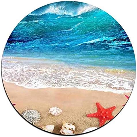 Waves and Shells Round Coaster Set - Made of Recycled Rubber - Set of 4