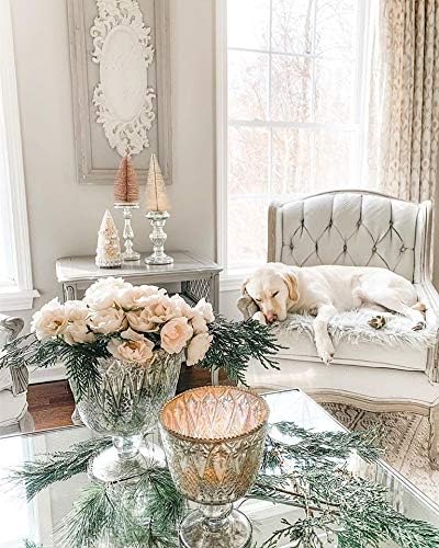 Serene Spaces Living 9” Antique Silver Glass Coupe Vase – Handmade, Vintage-Inspired Silver Vase Adds Elegance to Any Space, Use for Home Décor, Event Centerpieces and Much More, (Pack of 1)