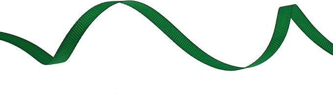 Solid Grosgrain Ribbon 25 Yard Each Roll 100% Polyester Woven Edge (1/4", Green)