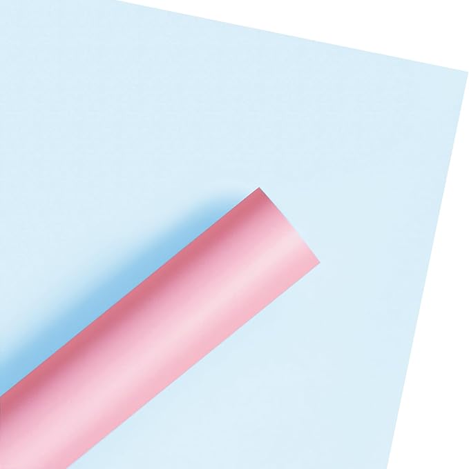 WRAPAHOLIC 20 Sheets Flower Wrapping Paper - 22.4 x 22.4 inch Pink Blue Color Water-Resistant Floral Bouquet Wrapping Paper, Florist Supplies Packaging for Wedding Birthday Gift DIY