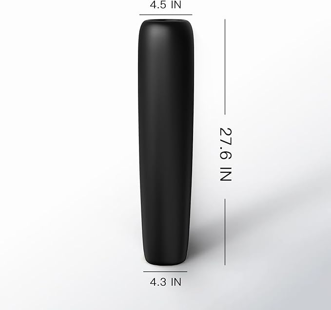 27.5" Black Vase for Home Decor - Tall Floor Vase for Living Room, Bedroom, Office - Elegant Minimalist Tall Vases for Large Dried Stems, Pampas Grass, Artificial Branches
